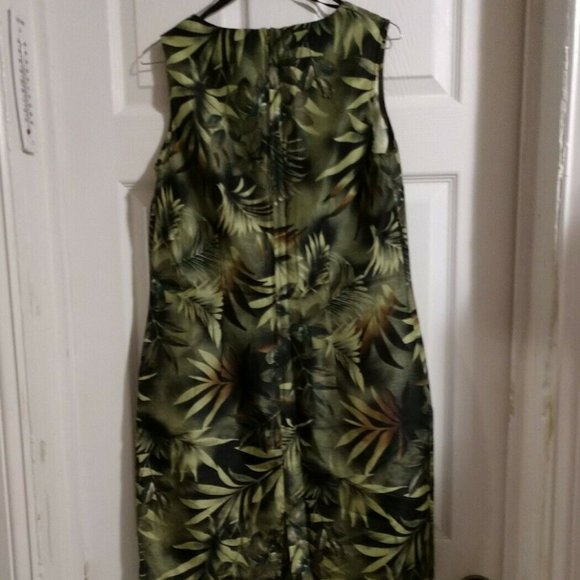 🪴🌿🌱 Scarlett Women's Dress Green on Black with a hint of Brown Size 12 - Picture 5 of 12